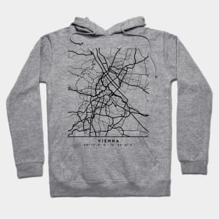 VIENNA AUSTRIA BLACK CITY STREET MAP ART Hoodie